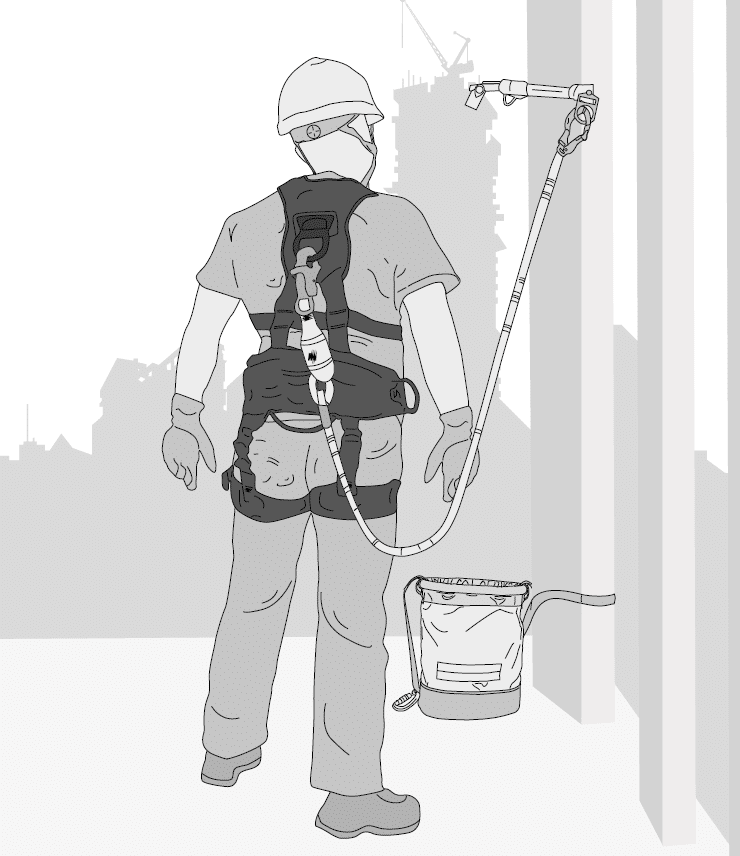 Illustration fallskydd säkerhetssele