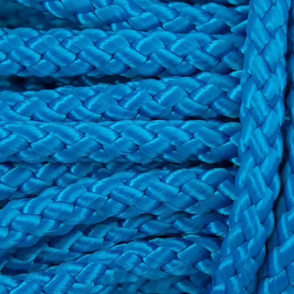 Poly-light 8 in blue packaging, detailed image, 6 mm, 10 m PolyRopes Blue detail image 6mm 10m PolyRopes