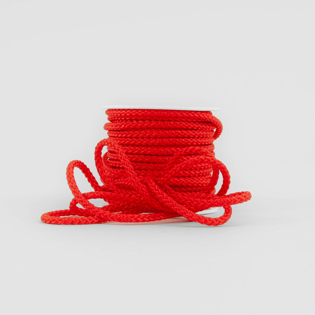 Polyesterlina röd 4mm 12 m