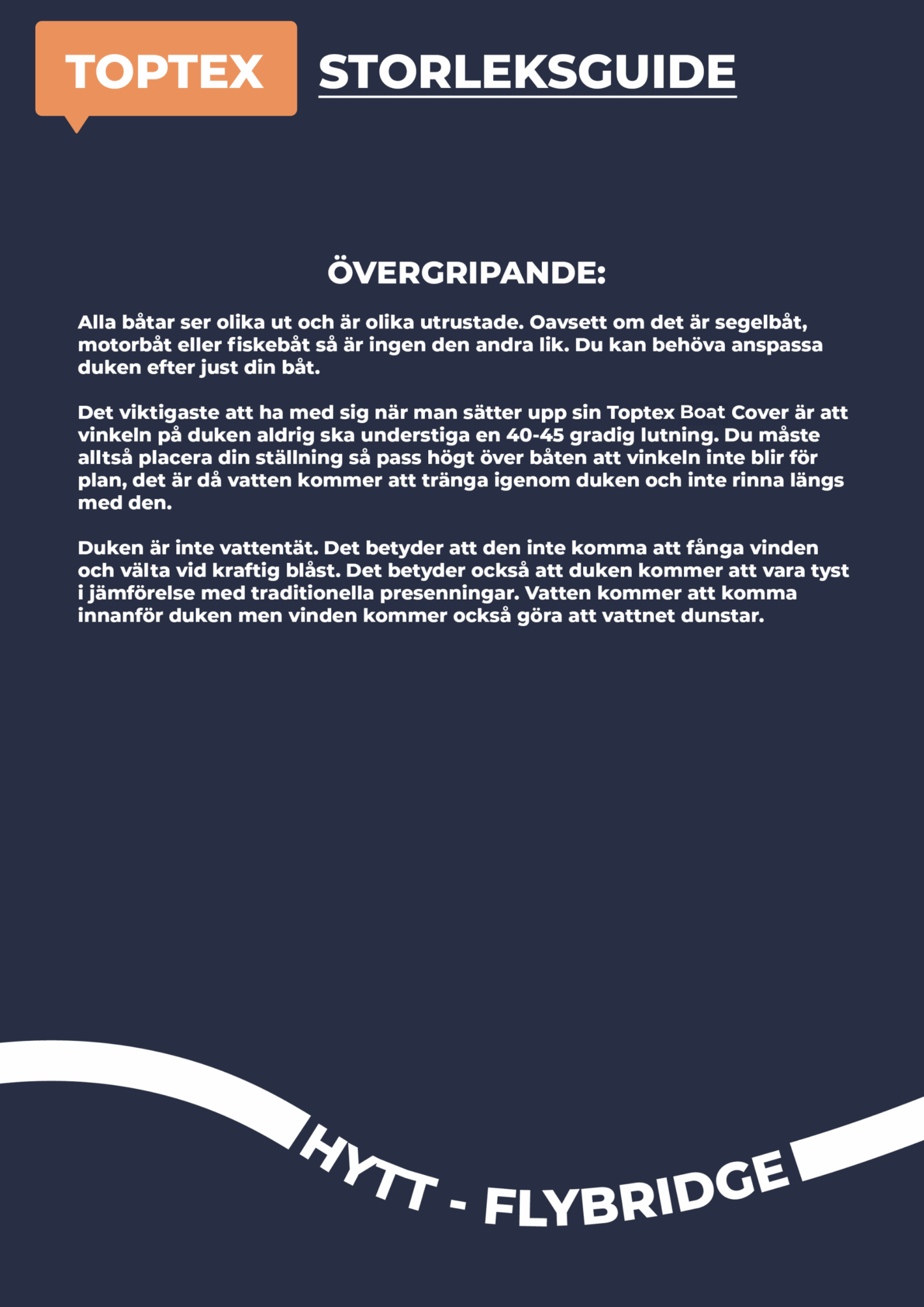 Toptex Boat cover storleksguide 3 Toptex Boat cover storleksguide 3 PolyRopes