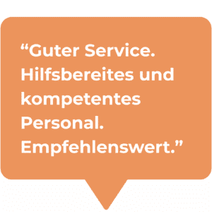 Trustpilot-Bewertung guter Service